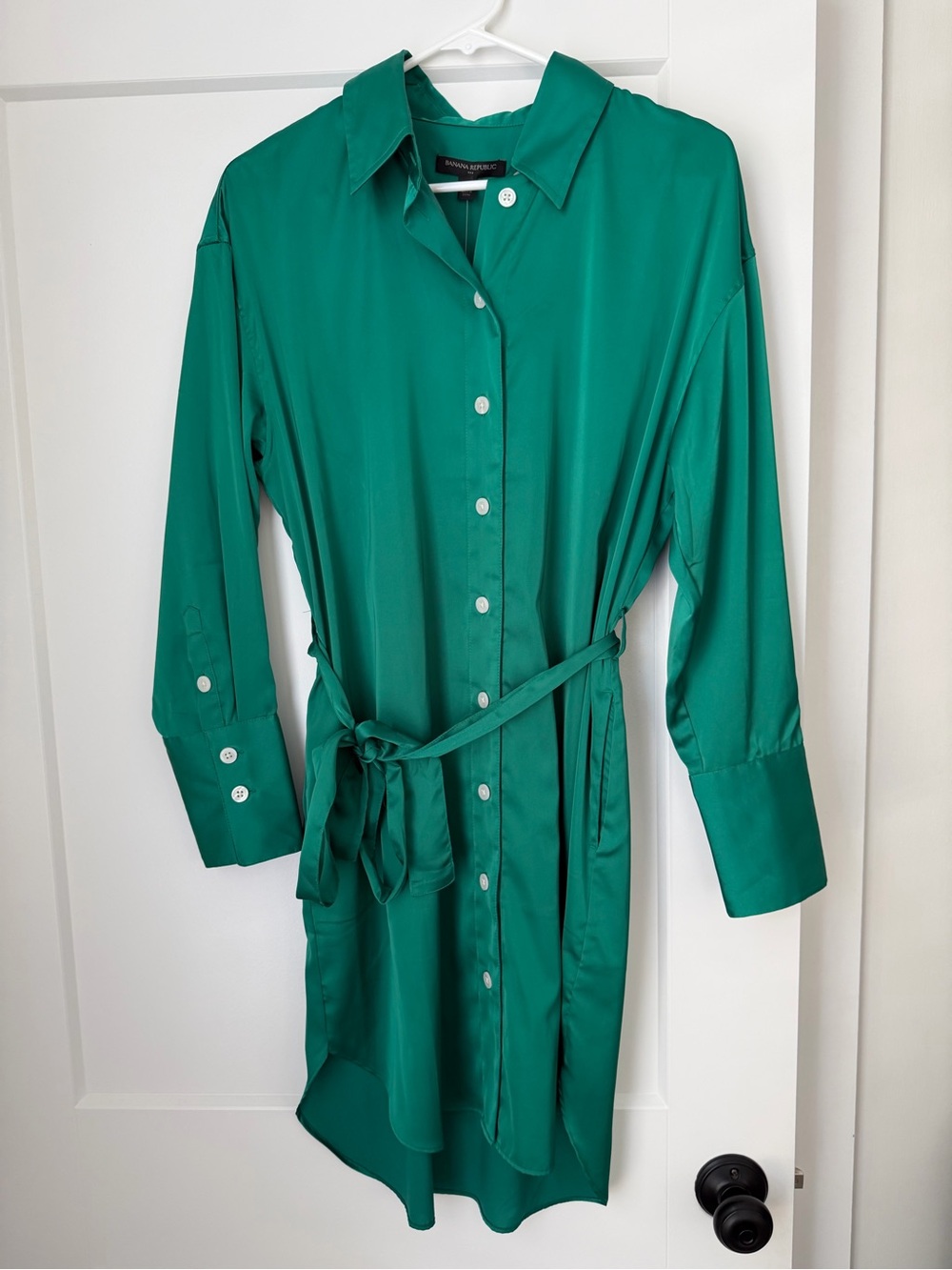 Banana Republic Factory Emerald Green Shirt Dress - Picture 3 of 4